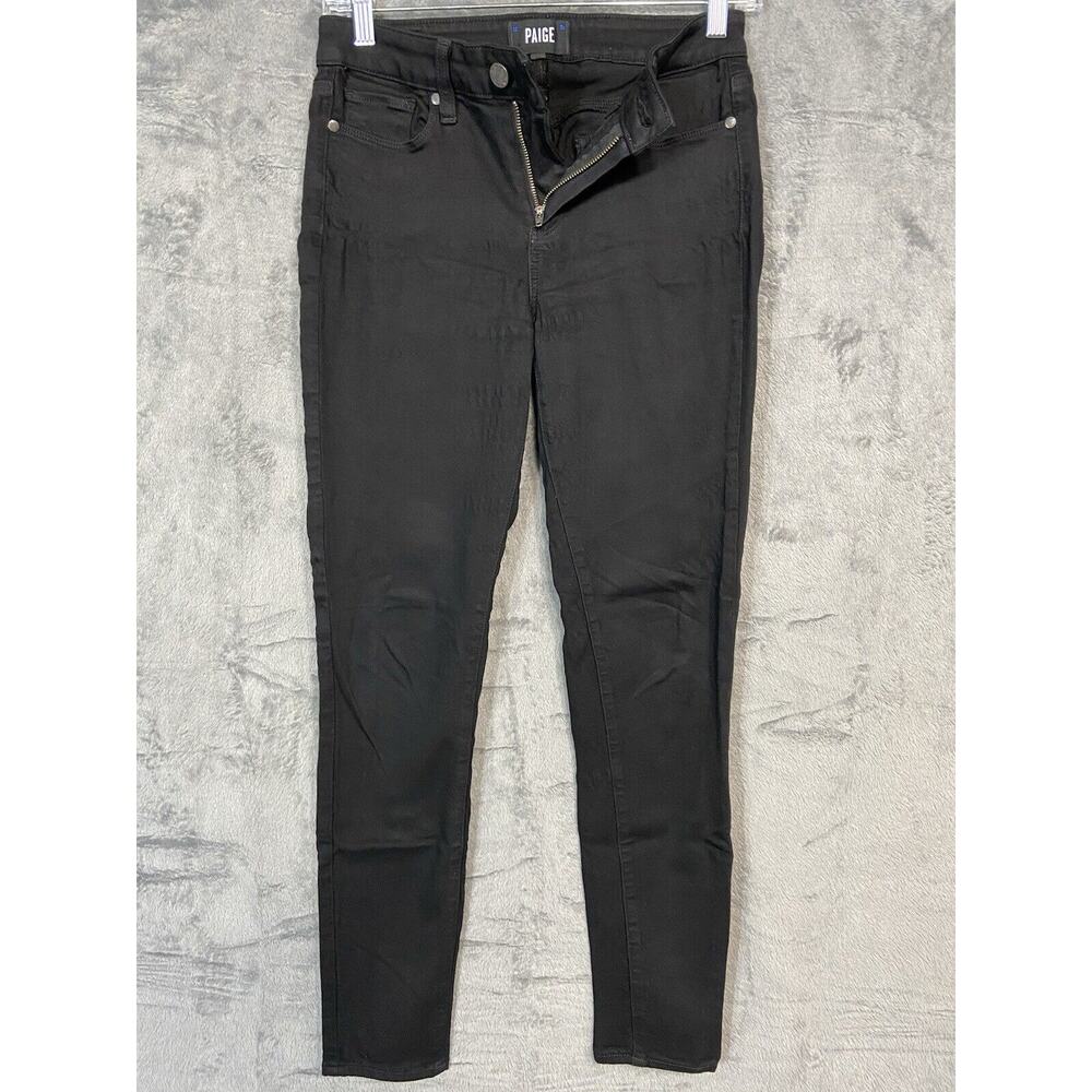 Paige Pants Verdugo Ultra Skinny Distressed High Rise Stretch Skinny Jeans Black